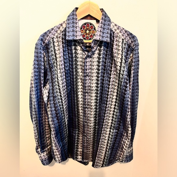 Robert Graham - Men’s Medium - Blue and White - 100% Cotton - Button Up Shirt - Picture 9 of 16